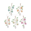 Glass Seed Beads Pendants PALLOY-JF02699-1