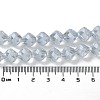 Electroplate Transparent Glass Beads Strands X-EGLA-I019-PL03-5
