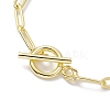 Golden 304 Stainless Steel Charm Bracelets with Brass Paperclip Chains BJEW-JB10031-02-4