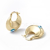 Enamel Evil Eye Thick Hoop Earrings EJEW-A093-02G-04-2