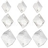 GOMAKERER 72Pcs 3 Style Irregular Rhombus Glass Sew On Rhinestone GLAA-GO0001-14-1