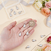 12Pcs Brass Micro Pave Clear Cubic Zirconia Pendants ZIRC-BC0001-33P-3
