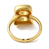 Initials Brass Open Cuff Ring for Women RJEW-N046-02B-G-3