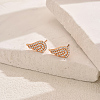 Brass Pave Clear Cubic Zirconia Wing Stud Earrings OI9849-3