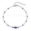 Resin Evil Eye & Acrylic Beaded Necklace for Women NJEW-JN04638-4
