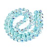 Electroplate Transparent Glass Beads Strands EGLA-N056-01A-03-2