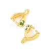 Brass Micro Pave Cubic Zirconia Ice Pick and Pinch Bails KK-G557-44G-2