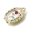 Brass with Red Enamel Pendants KK-CBAE379-23LG-2