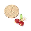Handmade Polymer Clay Rhinestone Cherry Pendants PALLOY-JF03868-04-2