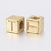 304 Stainless Steel Large Hole Letter European Beads STAS-H428-01G-T-2