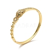 Green Cubic Zirconia Leopard Hinged Bangle BJEW-P281-08G-1