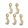 Brass Micro Pave Clear Cubic Zirconia Pendants KK-Q277-051-NF-1