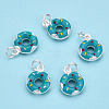 925 Sterling Silver Enamel Charms STER-T004-02S-3