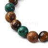 12 Constellations Natural Tiger Eye & Picture Jasper & Agate & Black Onyx Round Beaded Stretch Bracelets for Men Women WGB9E7C-11-4