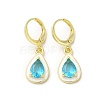 Teardrop Real 18K Gold Plated Brass Dangle Leverback Earrings EJEW-L268-026G-01-1