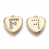 Brass Micro Pave Clear Cubic Zirconia Charms KK-N231-234F-NF-2