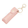 Portable Imitation Leather Chapstick Keychain Holder KEYC-WH0029-56B-1