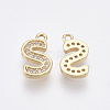 Brass Cubic Zirconia Charms X-KK-S348-330S-2