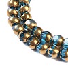 Electroplate Glass Beads Strands EGLA-Q128-04A-FP04-3