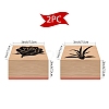 CRASPIRE 2Pc Beechwood Stamps DIY-CP0007-97C-2