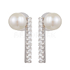 Natural Pearl Ear Studs EJEW-P286-18P-1