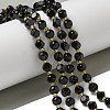 Natural Black Onyx(Dyed & Heated) Beads Strands G-K387-A03-01-1