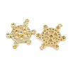 Brass Pave Clear Cubic Zirconia Helm Connector Charms KK-C114-11G-2