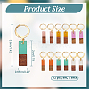 Resin & Walnut Wood Rectangle Pendant Locking Stitch Markers HJEW-PH01856-2