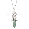 Natural & Synthetic Mixed Gemstone Bullet Pendant Necklace NJEW-JN04513-3