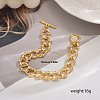 Classic Brass Cuban Link Chain Bracelets for Women DL2887-1-2