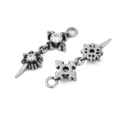 316 Surgical Stainless Steel Micro Pave Cubic Zirconia Pendants X-STAS-G349-03AS-02-1