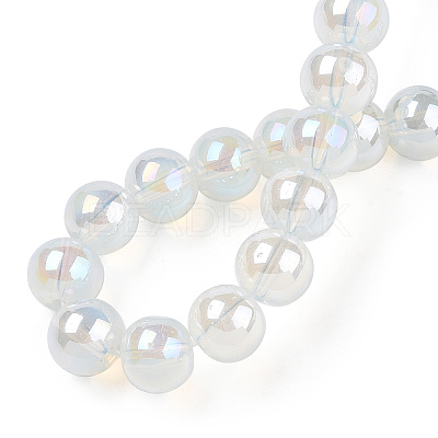 Electroplate Transparent Glass Beads Strands GLAA-T032-T8mm-AB14-1
