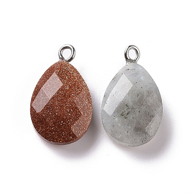 Natural & Synthetic Mixed Gemstone Pendants G-M395-05-1