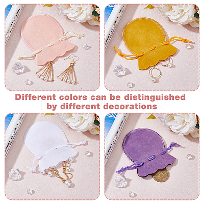 48Pcs 8 Colors Calabash Velvet Jewelry Storage Drawstring Pouches TP-HY0001-15-1