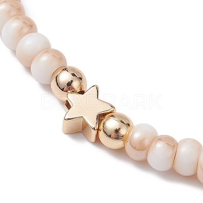 Glass & Brass Beads Braided Bead Bracelets BJEW-JB09873-1