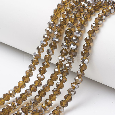 Electroplate Transparent Glass Beads Strands EGLA-A034-T4mm-E16-1