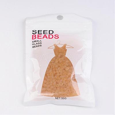 6/0 Frosted Round Glass Seed Beads X-SEED-A008-4mm-M2-1