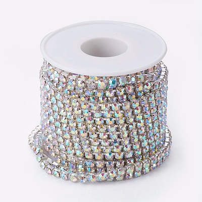 Brass Rhinestone Strass Chains CHC-T001-SS18-02S-1
