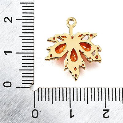 Brass Micro Pave Clear Cubic Zirconia Pendants KK-U065-03G-02-1