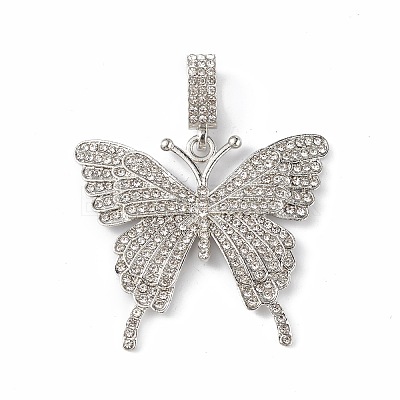Alloy Rhinestone European Dangle Charms PALLOY-M206-08P-1