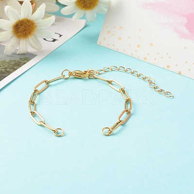 304 Stainless Steel Paperclip Chains Bracelet Making AJEW-JB01038-01-1