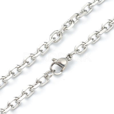 Non-Tarnish 304 Stainless Steel Cable Chain Necklaces NJEW-I248-23P-1