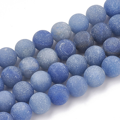 Dyed & Heated Natural Blue Aventurine Beads Strands G-T106-207-1