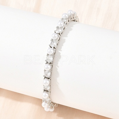 Brass Pave Clear Cubic Zirconia Tennis Bracelets for Women KK-CBA68DA-08P-1