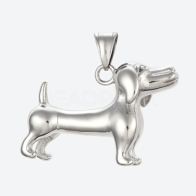 Tarnish Resistant 304 Stainless Steel Puppy Pendants STAS-G175-19P-1