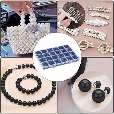 4 Styles ABS Plastic Imitation Pearl Beads KY-YW0001-72A-1