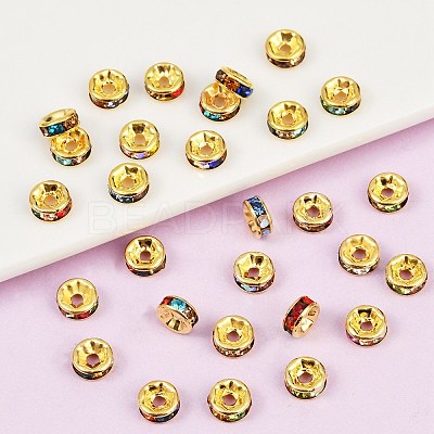 Brass Rhinestone Spacer Beads RB-A014-Z7mm-37G-1
