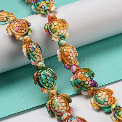 Spray Painted Synthetic Turquoise Beads Strands G-E617-A02-01-1