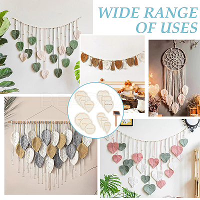 Leaf Wood Macrame Coaster Cutting Template DIY-BC0015-37-1