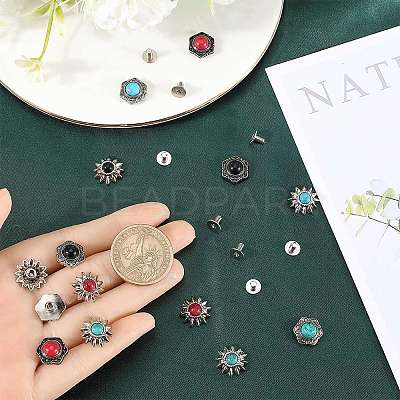 24 Sets 8 Style Alloy Buttons FIND-CP0001-85-1